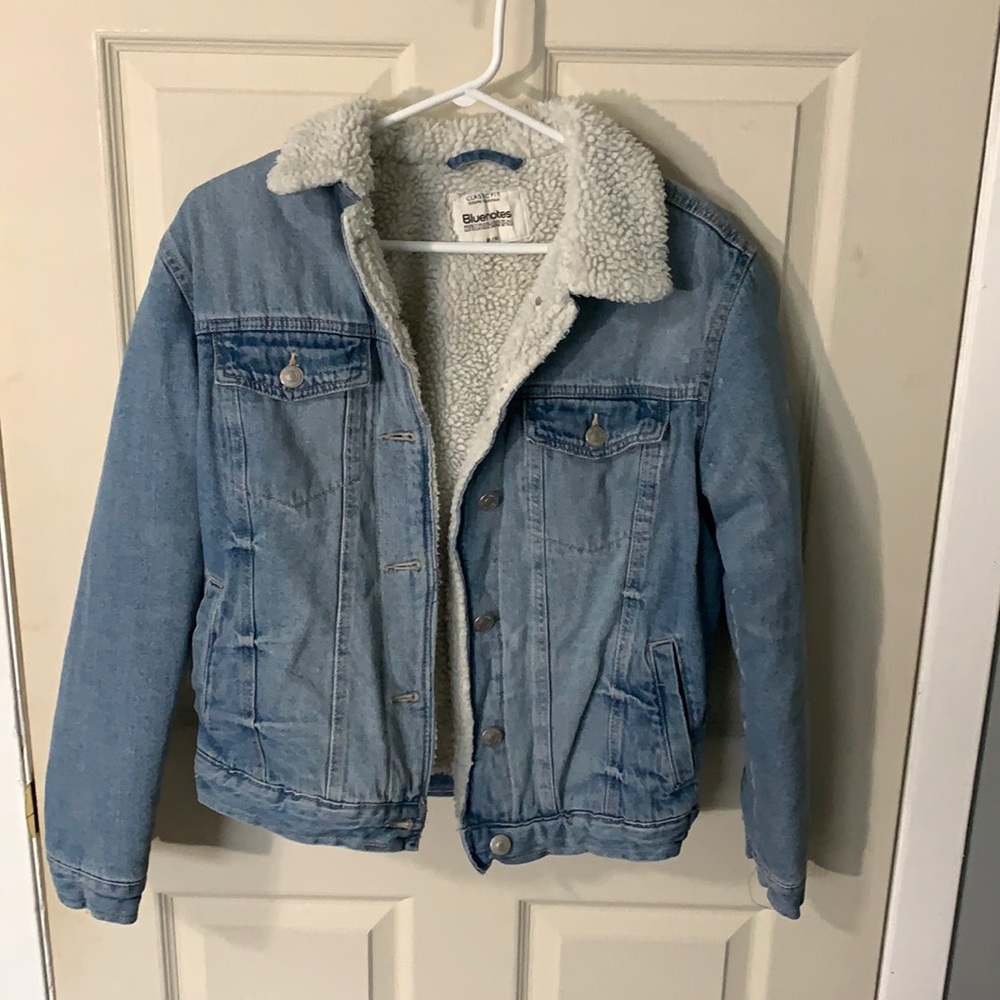 Oversized fleece lined jean jacket